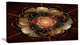 Dark Gold Red Fractal Flower Pattern, Extra Large Floral Wall Art, 32"x16"