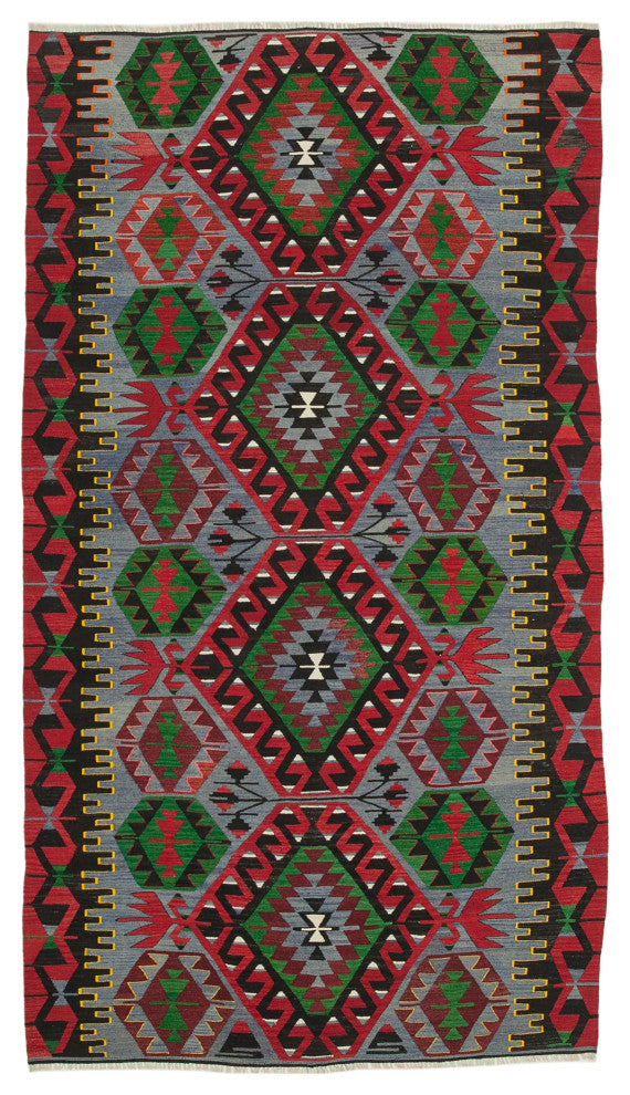 Rug N Carpet - Hand-knotted Turkish 5' 3'' x 9' 6'' Rustic Kilim Rug
