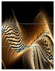 Brown Black Abstract Fractal Design, Abstract Canvas Art, 28x36, 3 Panels