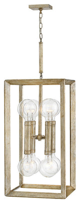 Hinkley Tinsley Large Open Frame Pendant, Silver Leaf