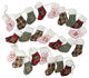 8'' x 1" White and Red Christmas Stocking Garland, Unlit