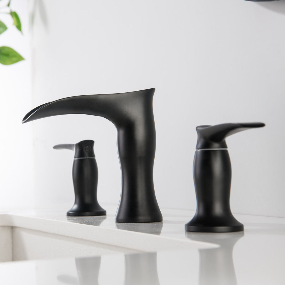 Deck Mounted Widespread Dual Handles Bathroom Faucet