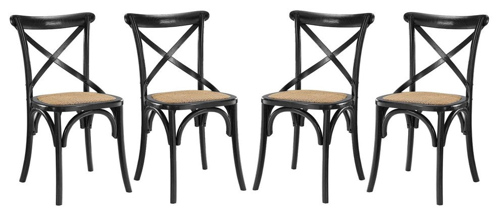 Gear Dining Side Chair Set of 4, Black