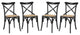 Gear Dining Side Chair Set of 4, Black
