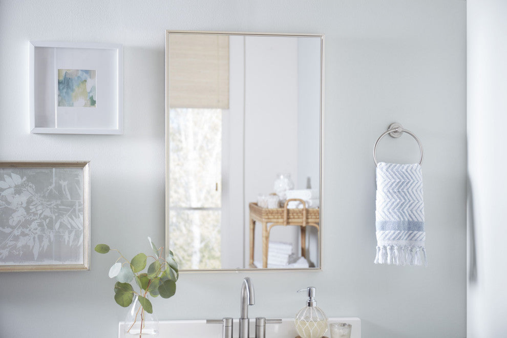 30" Warm Silver Floating Mirror