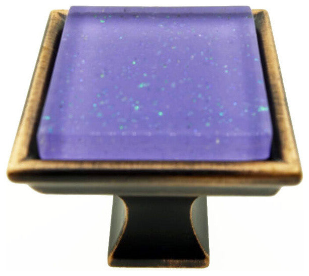 Purple Super Galaxy Crystal Glass Oil Rubbed Bronze Madison Classic Knob