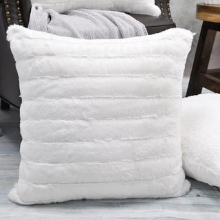 Super Mink Throw Pillow Covers, Set of 4, Bright White