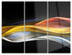 "3-D Gold Silver Wave Design" Digital Metal Wall Art, 3 Panels, 36"x28"