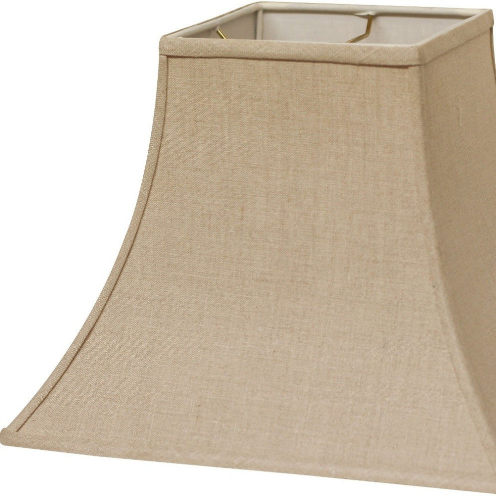 12" Dark Wheat Premium Square Bell Slanted Linen Lampshade