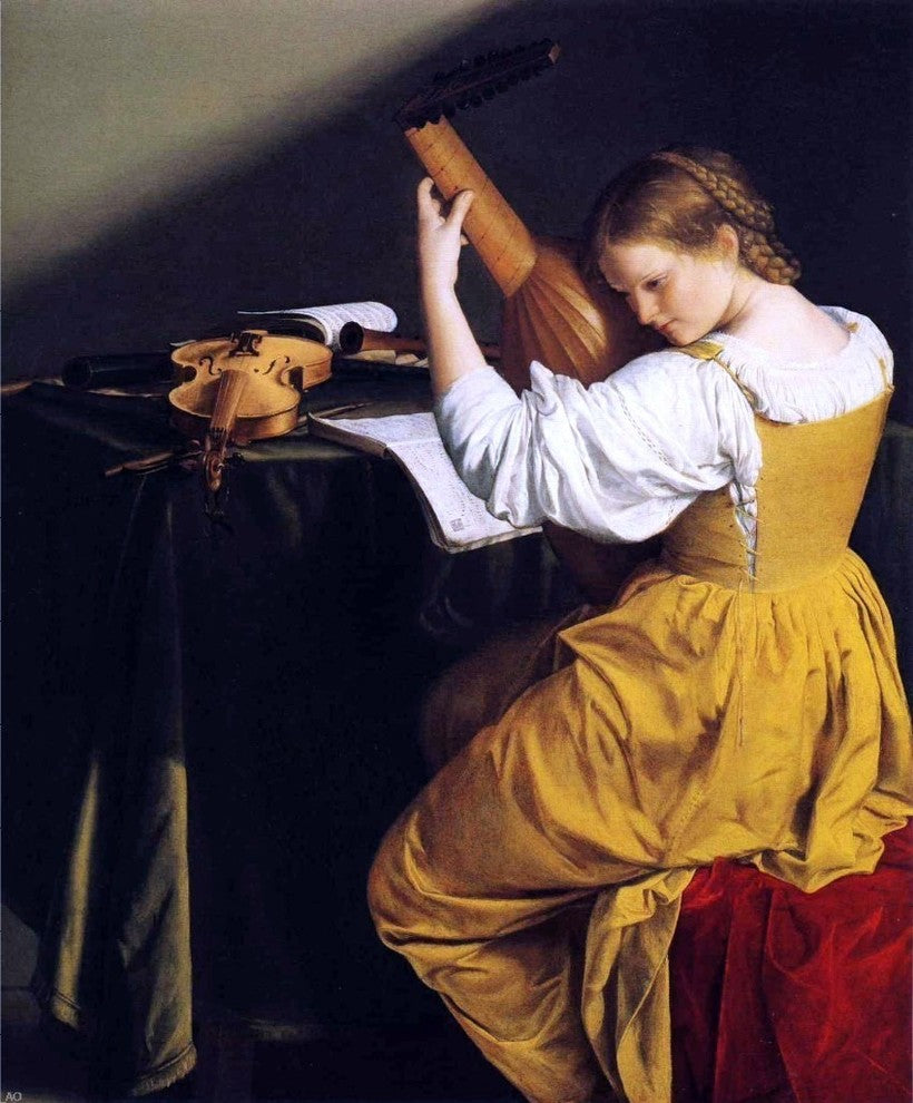 Orazio Gentileschi The Lute Player Wall Decal