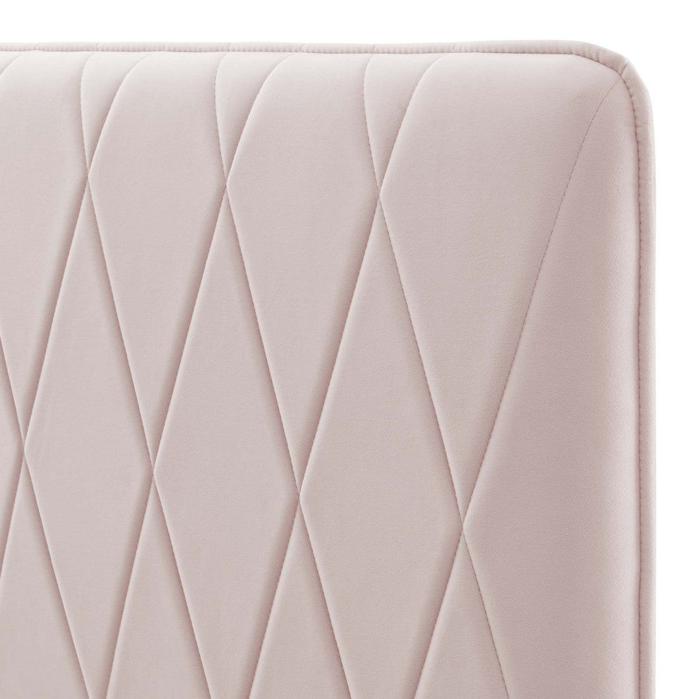 Headboard, Twin Size, Velvet, Pink, Modern Contemporary, Bedroom Master Suite