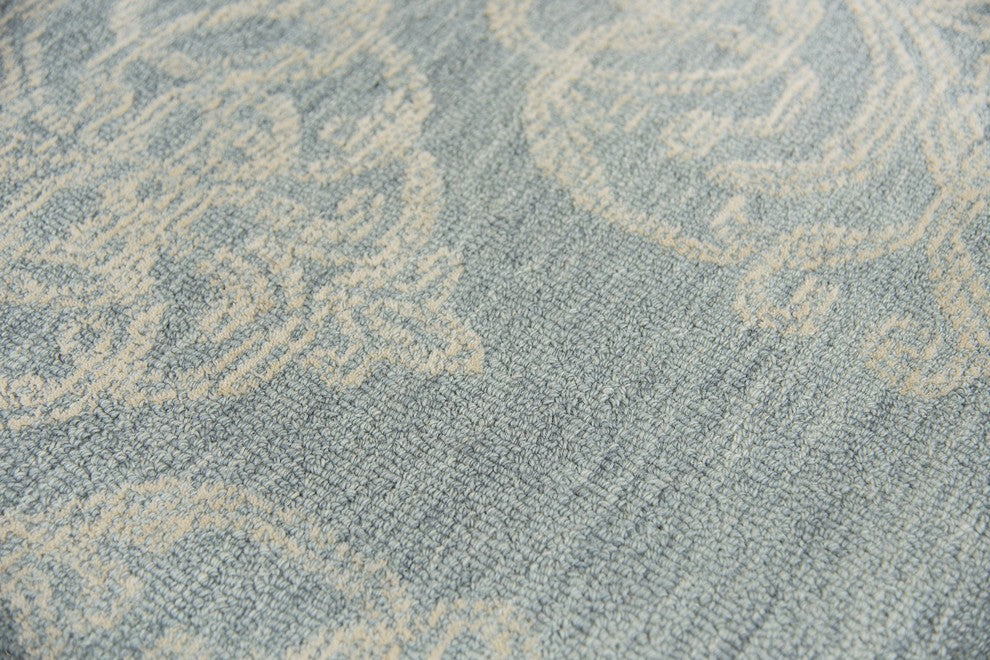 Rizzy Home Opulent OU814A Light Blue Medallion Area Rug, Rectangular 8'x10'