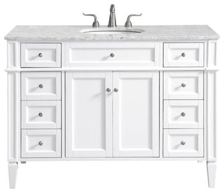 Elegant Decor Park Avenue 48" Wood Single Bathroom Vanity in White
