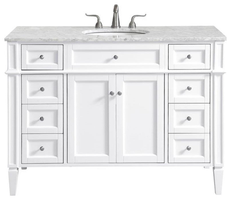 Elegant Decor Park Avenue 48" Wood Single Bathroom Vanity in White