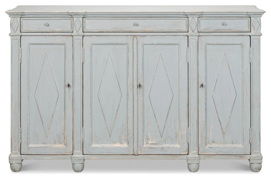 Diamond Wall Sideboard Blue Gray With Drawers