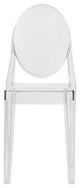 LeisureMod Marion Acrylic Modern Lucite Dining Side Chair in Clear Set of 4
