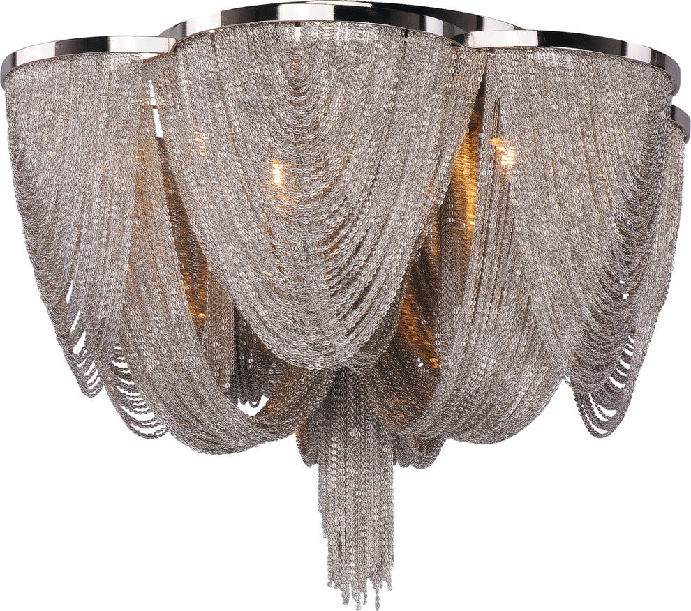 Maxim 21460NKPN 6-Light Flush Mount Chantilly Polished Nickel
