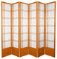 7'' Tall Bamboo Tree Shoji Screen, Honey, 6 Panels