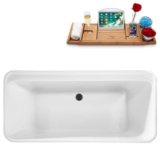 59" Streamline Freestanding Tub and Tray With Internal Drain