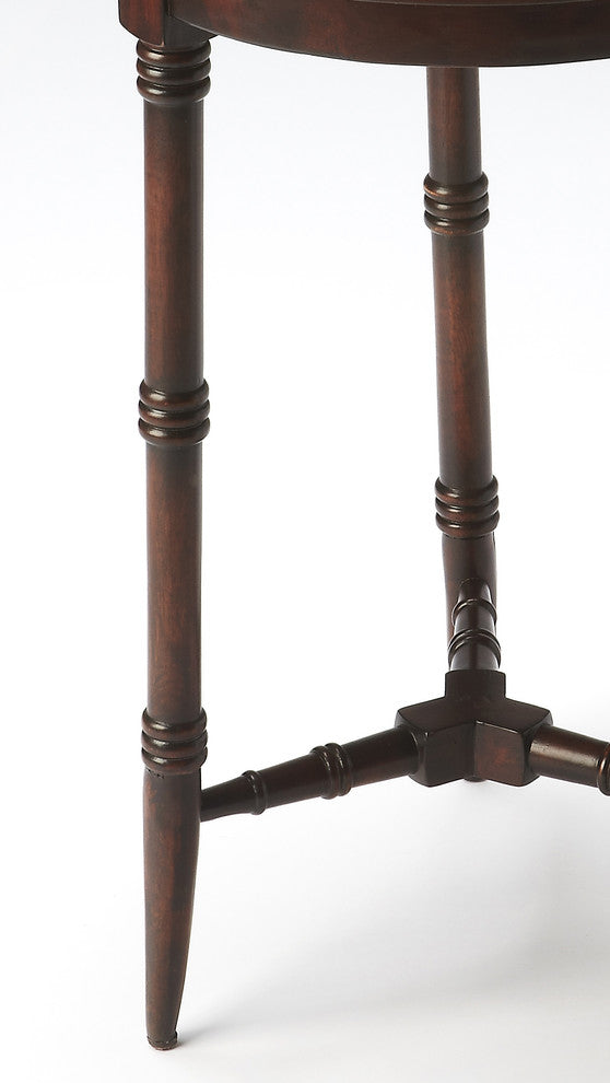 Isla Olive Ash Burl Accent Table, Dark Brown