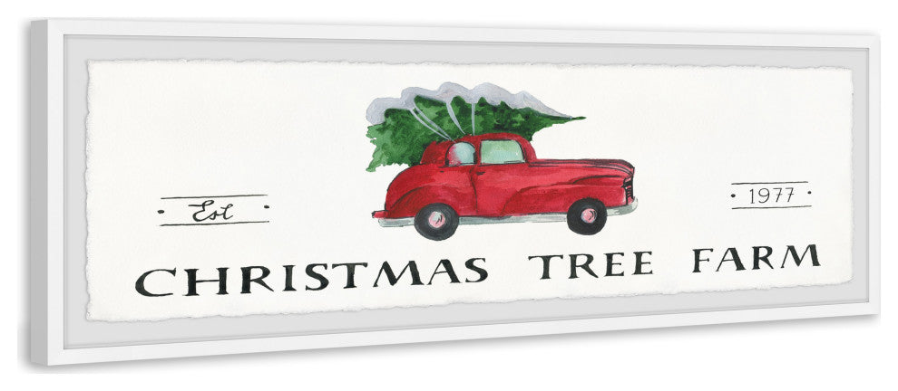 "Tree Farm Est 1977" Framed Painting Print, 30x10