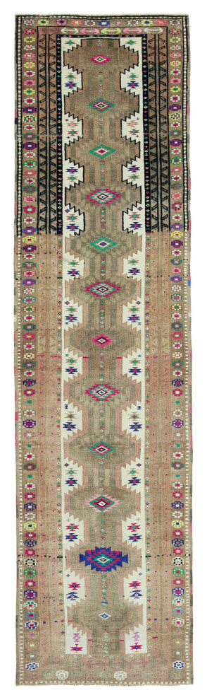 Rug N Carpet - Handmade Oriental 3' 1" x 12' 1" One-of-a-Kind Runner Rug