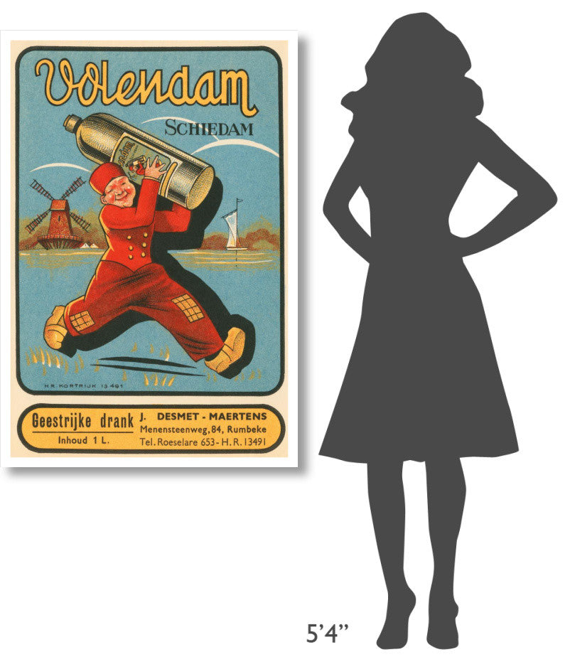 "Volendam Schiedam" Digital Paper Print by Vintage Booze Labels, 31"x46"