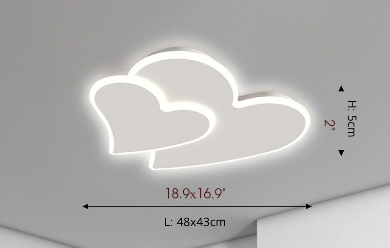 Volketswil | Acrylic Heart shaped LED Ceiling Light, Brightness Dimmable