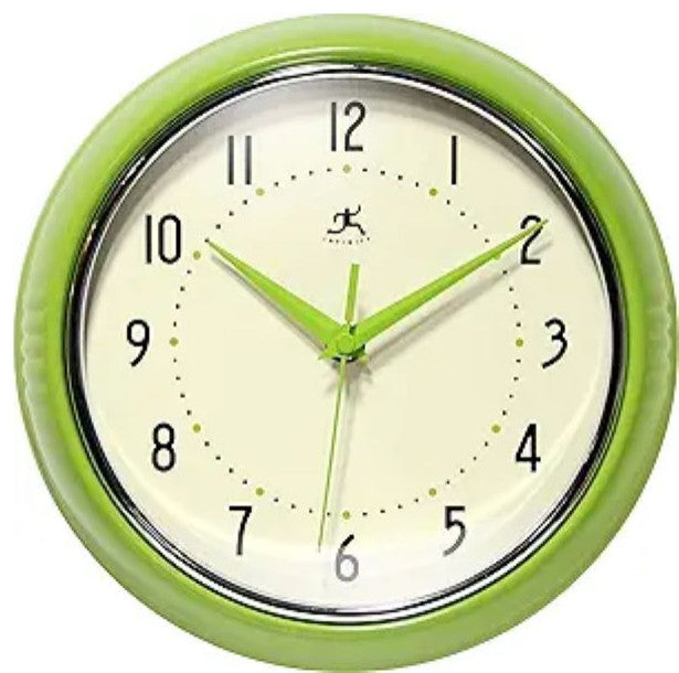 Retro 9" Silent Sweep Non-Ticking Mid Century Modern Kitchen