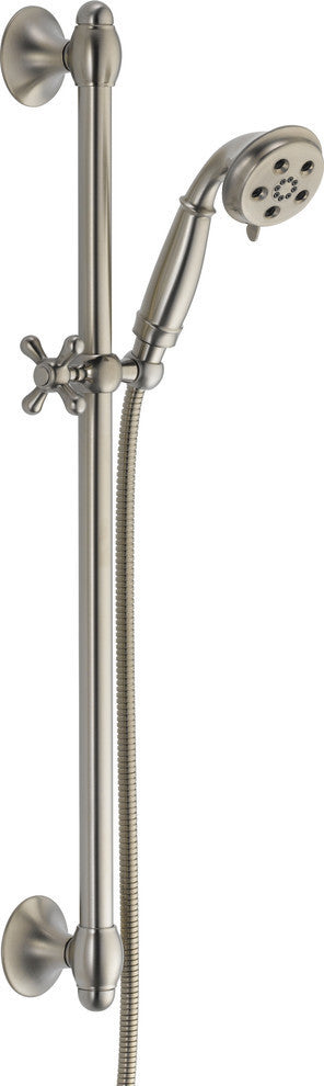 Delta H2Okinetic 3-Setting Slide Bar Hand Shower, Stainless, 51308-SS