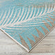 Couristan Monaco Tropical Palms Indoor/Outdoor Area Rug, Aqua, 8'6"x13'