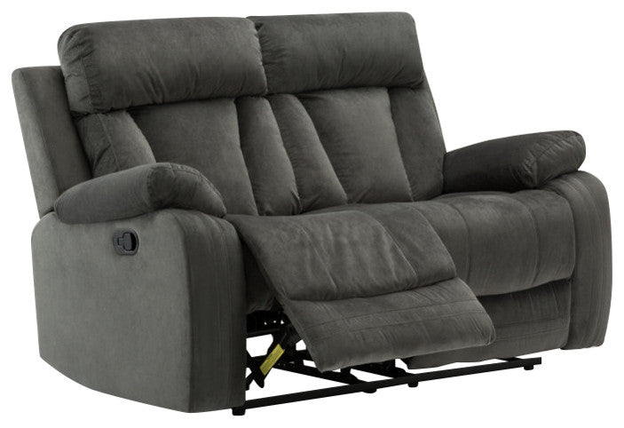 Axel Contemporary Microfiber Recliner Loveseat Gray