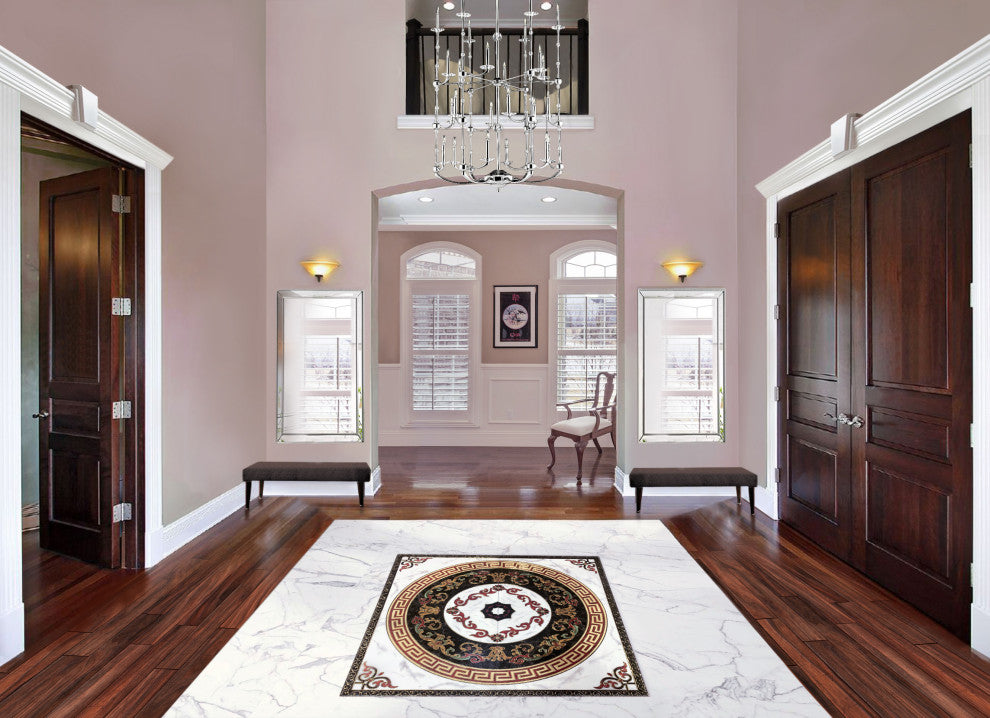 48"x48" Center Piece Porcelain Medallion Greek Key Motif