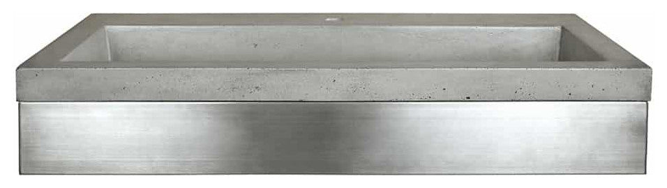 36" Zaca Vanity Base with NativeStone Trough in Ash