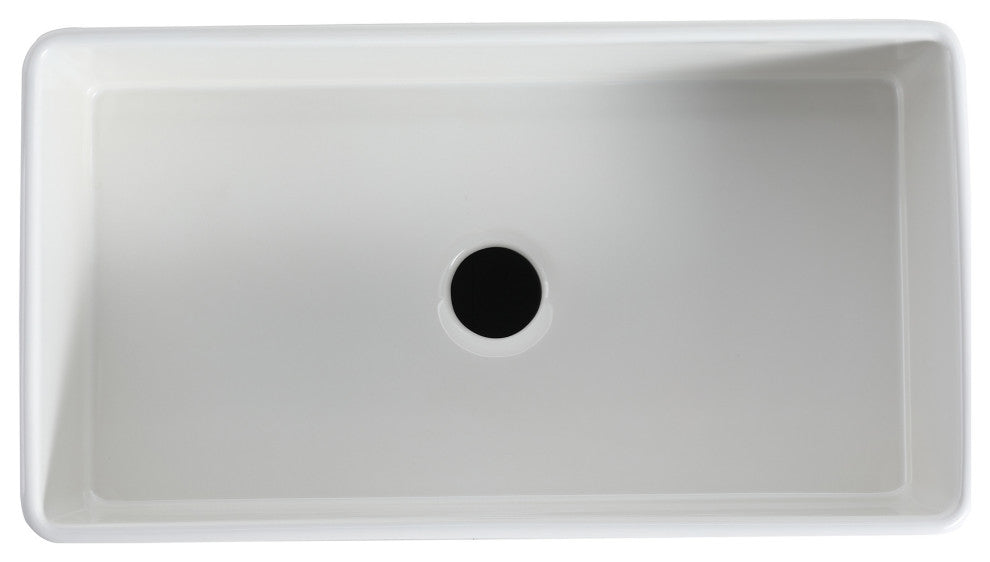 White Fireclay 33 in. Single Bowl Farmhouse Apron Kitchen Sink with Accessories,