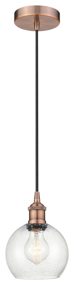 Innovations 616-1P-AC-G124-6 1-Light Mini Pendant, Antique Copper