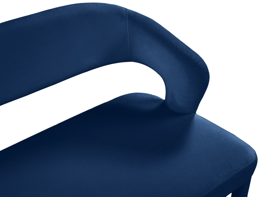 Destiny Upholstered Bench, Navy, Velvet