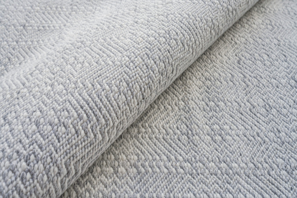 Echo Indoor/Outoor Flatwoven PET yarn Light Silver/Ivory Area Rug