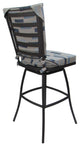 Outdoor Patio Bar Stool Jamey Without Arms, Block Weave Blue Beige - Gray, 30"