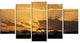 Sunset in Africa with Acacia Tree, Landscape Canvas Art, 60"x32", 5 Panels