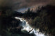 Herman Herzog Mountain Landscape and Waterfall Premium Canvas Print