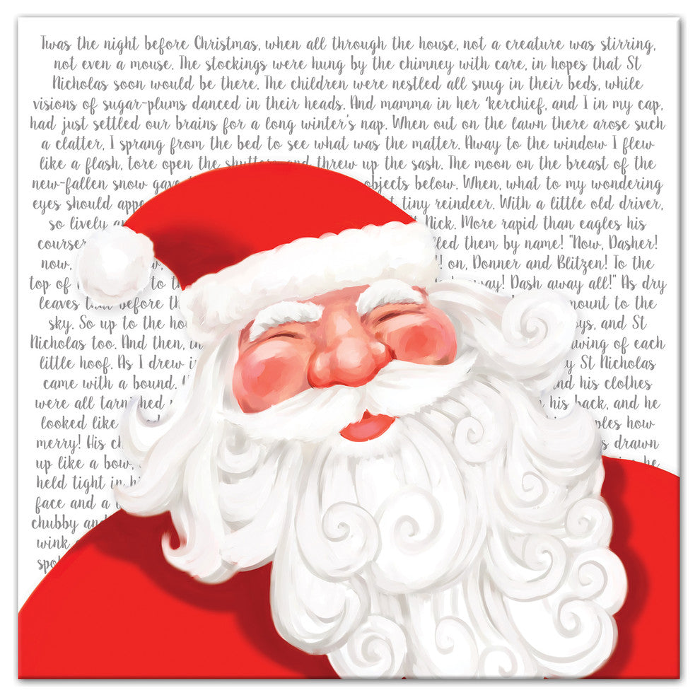 Twas the Night Before Santa 12x12 Canvas Wall Art