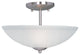 Logan 2-Light Semi-Flush Mount, Satin Nickel, Frosted