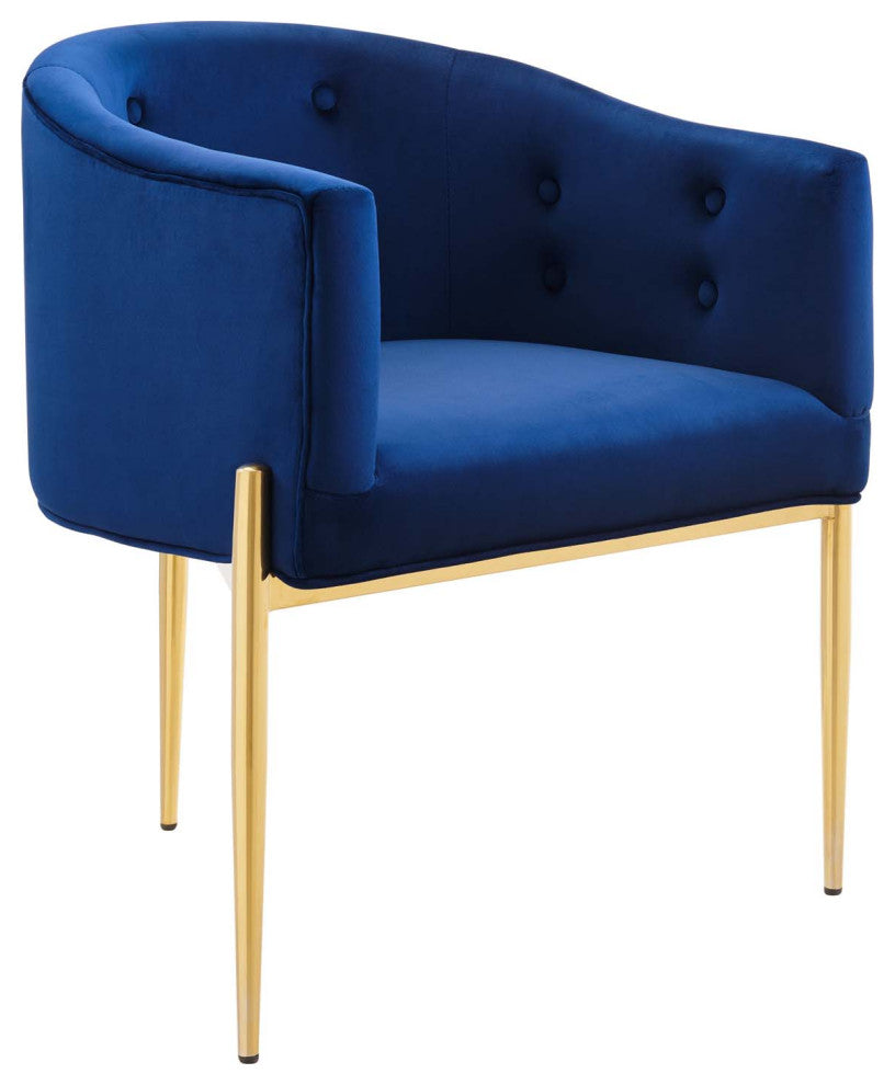 Savour Tufted Performance Velvet Accent Chairs - Set of 2-Navy