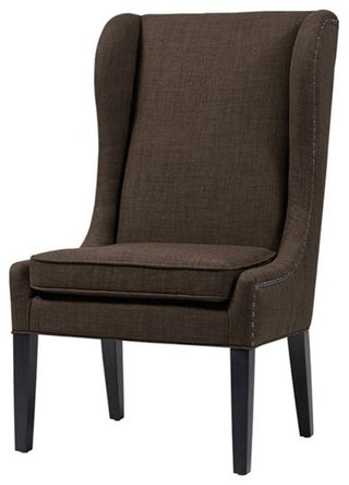 Madison Park Garbo High Winged Dining Chair, Dark Grey