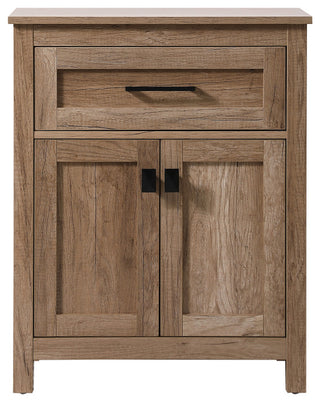 24" Wide Bathroom Storage Freestanding Cabinet, Natural Oak