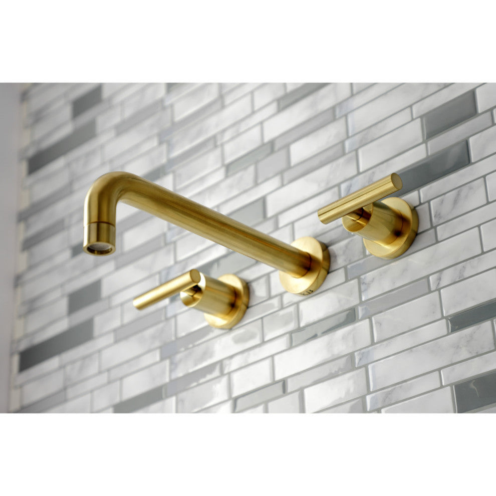 KS8027CML Two-Handle Wall Mount Tub Faucet, Brushed Brass