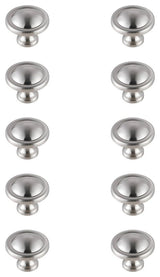 KB2007-NK-10PK Garlande 1.2" Mushroom Knob, Set of 10, Brushed Nickel