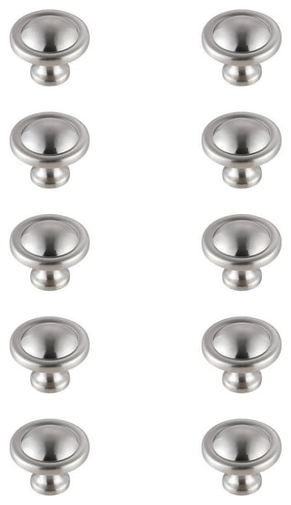 KB2007-NK-10PK Garlande 1.2" Mushroom Knob, Set of 10, Brushed Nickel