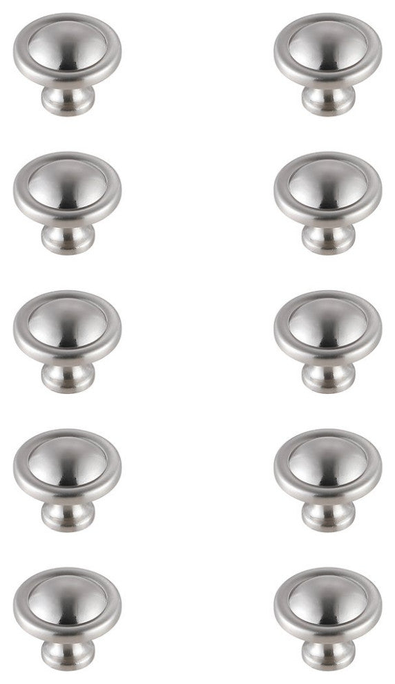 KB2007-NK-10PK Garlande 1.2" Mushroom Knob, Set of 10, Brushed Nickel